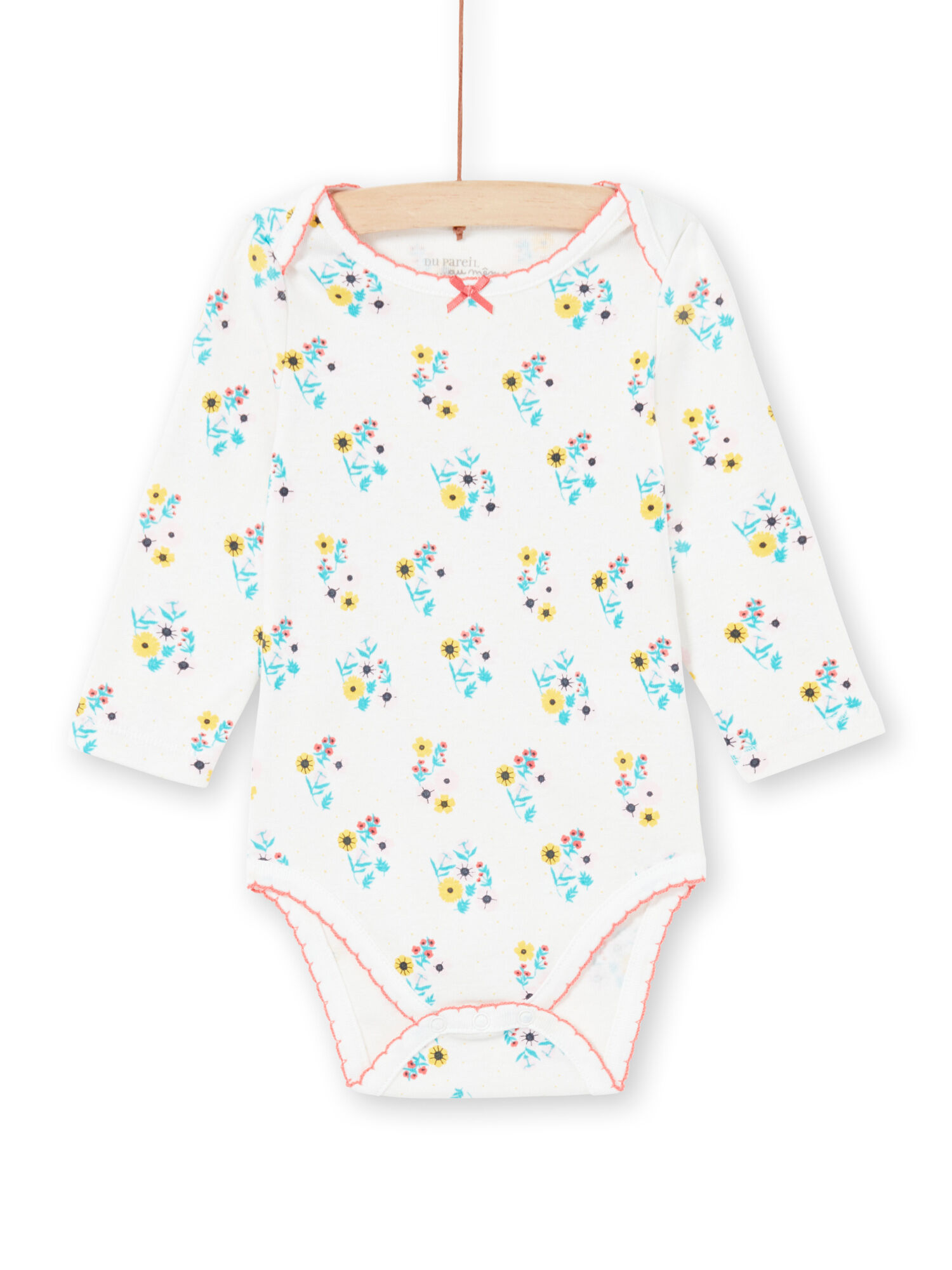 Body ecru et turquoise imprime fleuri bebe fille achat en ligne Body DPAM