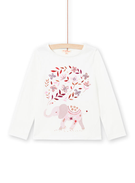 T-shirt manches longues réversible motif cerises enfant fille MACOMTEE1 / 21W901L1TML001