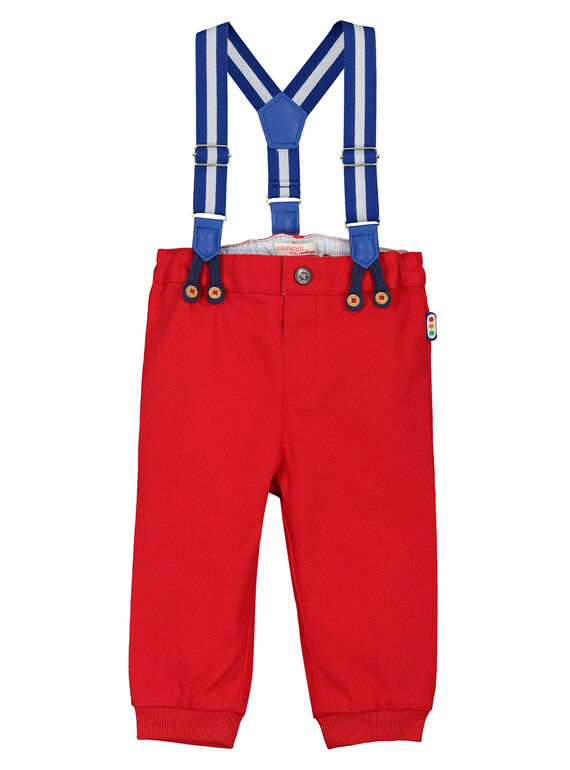 Pantalon rouge à bretelles bébé garçon FUCOPAN / 19SG1081PANF505