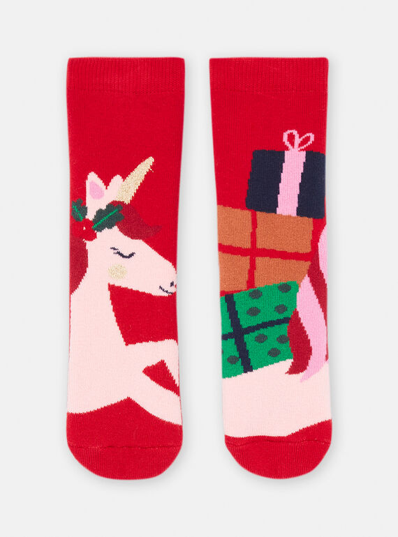 Chaussettes motif licorne de noël pour fille SYAWAYCHO / 23WI01T1SOQF529