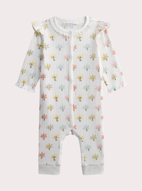 Grenouillère naissance imprimée fantaisie pour fille WOU3GRE1 / 25SF03X1GRE005