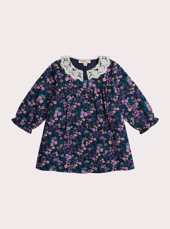 Robe fleurie pour bébé fille XIBLUROB1 / 25WG09N1ROB622