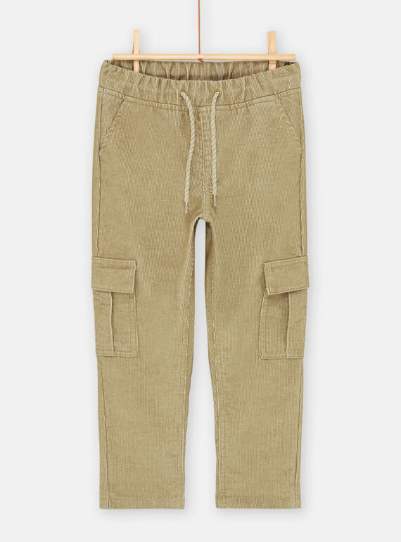 Pantalon cargo kaki doux pour garçon SODUPAN / 23W902P1PAN626