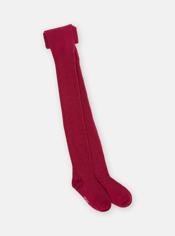 Collants prune en lurex fille SYAJOSCOL5 / 23WI01M5COL709