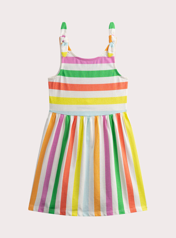 Robe à bretelles nud à rayures multicolores WAPLAROB2 / 25S901O1ROB001