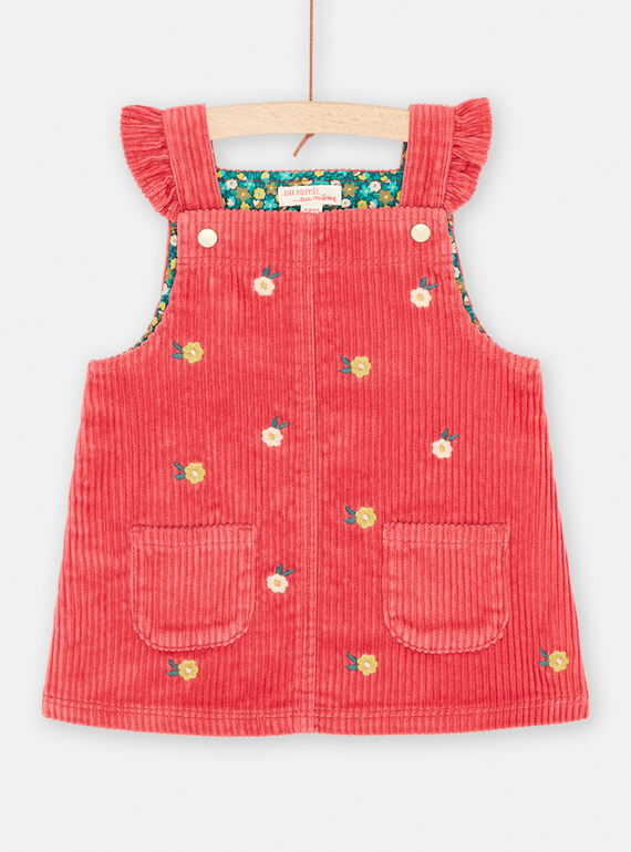Robe cranberry à bretelles volantées pour bébé fille SIDUROB2 / 23WG09P3ROBD304