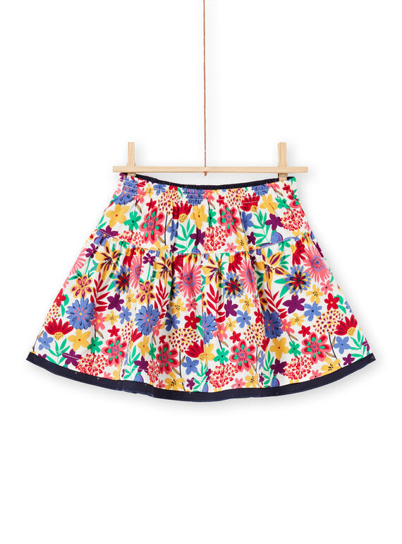 Jupe réversible à fronces imprimé fleuri coloré enfant fille MAMIXJUP2 / 21W901J1JUP009