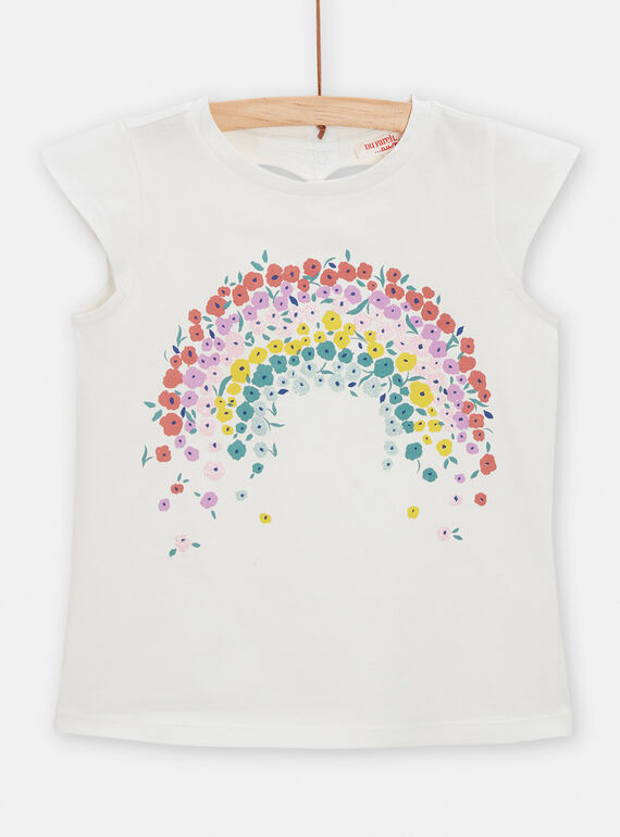 T-shirt animation arc-en-ciel fleuri pour fille TAPOTI4 / 24S901M3TMC001