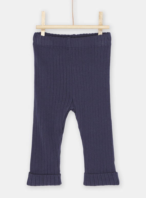 Legging côtelé bleu marine bébé fille SYIJOLEGCO4 / 23WI09B3CAL070