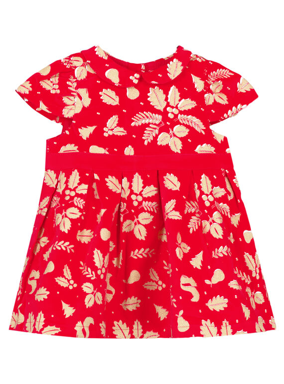 Robe imprimée à paillette layette fille GINOROB2 / 19WG09V2ROBF521