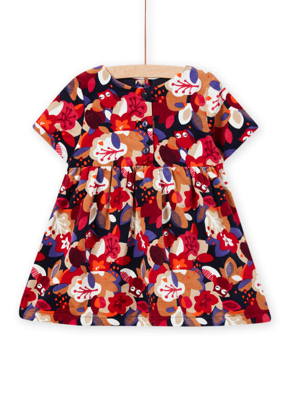 Robe imprimé fleuri en velours bébé fille MIFUNROB1 / 21WG09M1ROB070