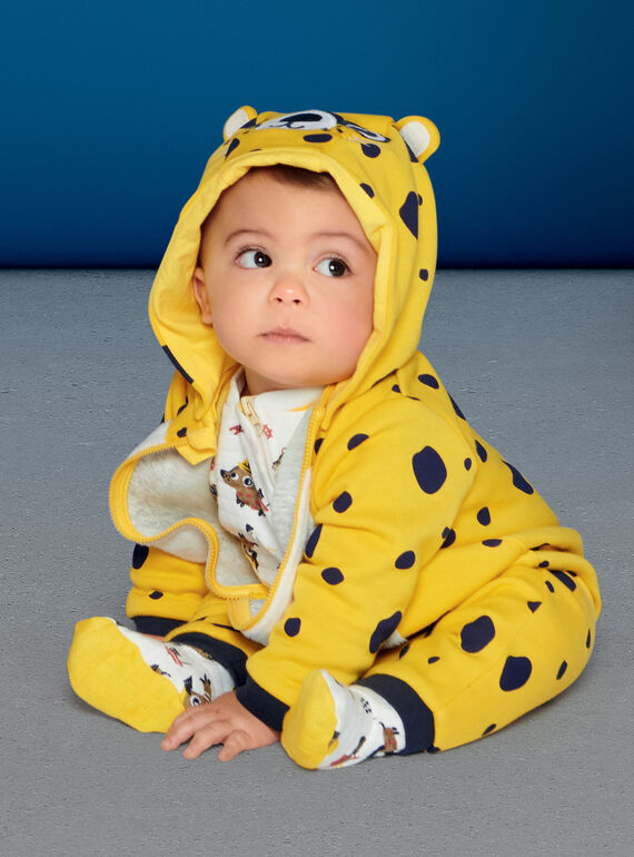 Surpyjama bébé garçon en molleton fourré motif léopard